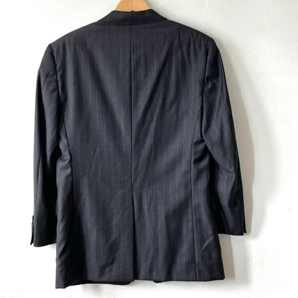 Hickey Freeman Mens‎ Gray Pinstripe Blazer Suit Jacket Coat Size 38R 100% Wool